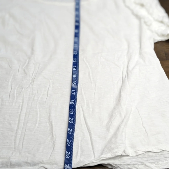 Short sleeved top cream blouse, fringe, XL - Picture 7 of 7